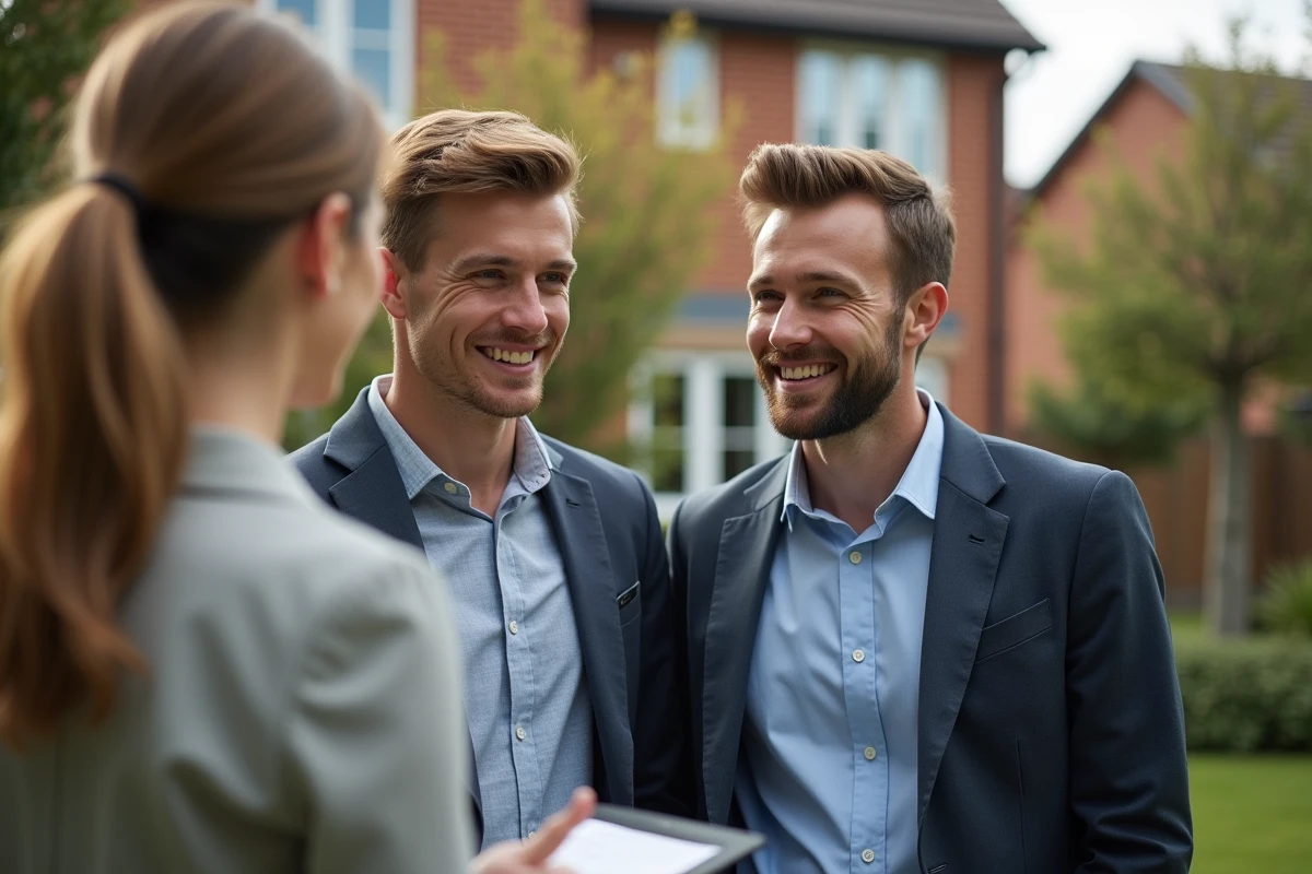 Jeune couple écoute une conseillère lors d
